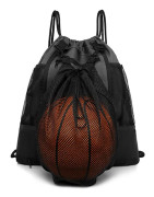 Dragsko för axelväskor för basket, hopfällbar fotbollsryggsäck för pojkar Gymväska Sportsäcksäck med dubbla bärbara mesh Dark Grey