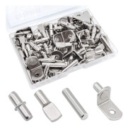 104-delars hyllstiftssats - 4 stilar förnicklade (5 mm/1/4\")