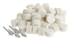 50 st 13 mm Ullfilt Polering Polerskiva Slipdyna + 4 st 3,15 mm Skaft Vit 13 mm