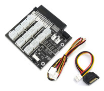 Mining Breakout Board 12Port 6Pin Power Supply Module Board med LED-skärm och markeringsram för Dell PSU Server 2400W 12A