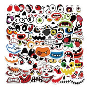 Halloween-klistermärken 50-pack små pumpaklistermärken dekaler Halloween roliga ansiktsklistermärken