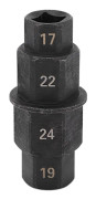 Motorcycle Front Rear Wheel Axle Hex Spindle Driver Socket Tool 17/19/22/24mm Chrome Vanadium Steel