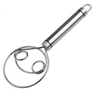 Danskt Degblandare, Rostfritt Stål Trähandtag Degblandare, Krokar Holländsk Pizzablandning För Bröd Bakverk Pizza Bakverktyg (2st, Silver)