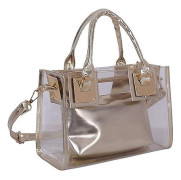 2 st Kvinnors Genomskinliga Jelly Tote Strand Crossbody Clear Crossbody Sho