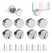 8-pack spegelklämmor, badrumsglasklämma, spegelfästkonsoler, multifunktionell rund väggfäste, installationsglas, spegel