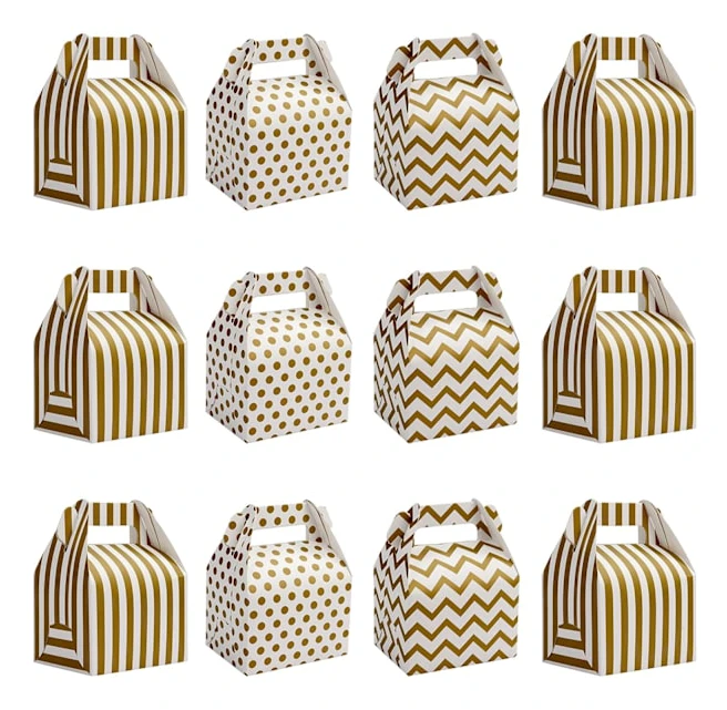 Vita och Guld Kraft Kartong Presentaskar (36-pack) - 16, ZQKLA