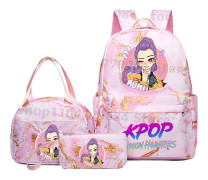 KPOP Witcher Tjejgrupp Ryggsäck Lunchväska Pennfodral Set Student Anime Mode Ryggsäck Style 10