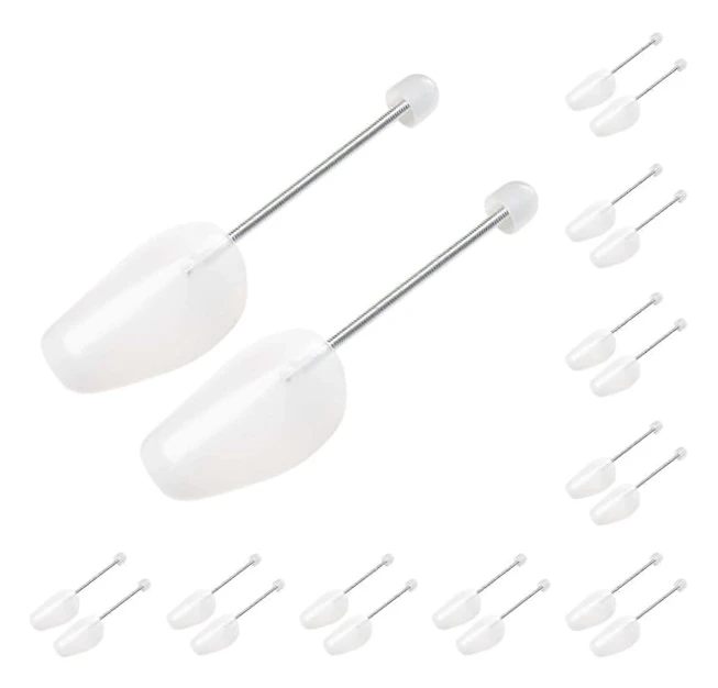 10 Par Plastiska Skoträd Formare för Män (Vit)