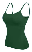Dam Camisole Toppar Med Inbyggd BH Halsväst Vadderade Slim Fit Linnen Army Green 4XL
