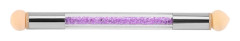 Dubbelsidig glitterpulver prickpen skuggningspensel nagelkonstverktyg (lila strass)