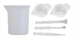 6 Delar/set Silikon Mätkoppar för Resin 100ml Blandningskoppar för Resin DIY Hantverk Smyckestillverkning Målningshällningskopp Klar