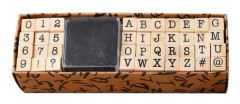 Paket om 40 Trä Alfanumeriska Stämplar Versalen Brev Stämplar för Gör-det-själv Slöjd Kort Scrapbooking Tillbehör Med Bläck Stämpel