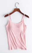 Dam Camisole Toppar Med Inbyggd BH Halsväst Vadderade Slim Fit Linnen Pink 4XL