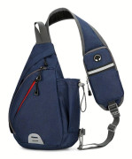 Enkel avslappnad crossbody-väska för utomhusbruk, mångsidig bärbar bröstväska, axelremsfack, hörlursuttagsdesign, lämplig för utomhusbruk [DB] Dark Blue