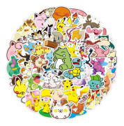 100 ark söta tecknade anime graffiti-klistermärken – Vattentäta telefon- och skateboarddekaler, högkvalitativt tryck Pokémon C-style - 50 sheets/pack