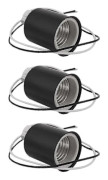 3x E27 Keramisk Sockelfäste Adapter Metall Lamphållare Med Tråd Svart