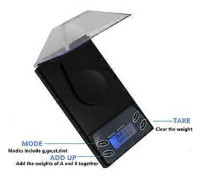 Milligram Mini LCD Digital Fickvåg Lab Vikt 20G 0.001G Lifted Liftation Liftation Med Kalibreringsvikt Bruvelles