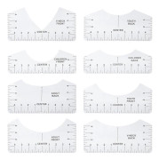 T-shirt Guide Ruler Justeringsverktyg Rund Hals Kalibrering och Sömnadsjustering för Kläddesign (Transparent) (LGL)