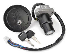 Tändningslås Bränsletanklock Kit Kompatibelt med Kawasaki KMX 125 200 KL KLR 250 650 KMX125 KMX200 KL250 KLR250-Perfekt