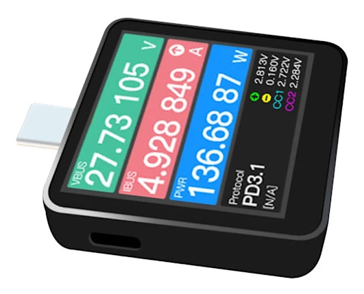 KM003C USB C PD3.1 Effektmätare 50V 6A Spänningstestare Multimeter USB Ström