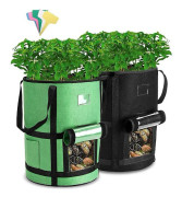 2-pack 7 gallons potatisgrönsakspotatis med flik och handtag för växter, potatis, tomater