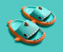 Hajsandaler för barn Flickor Skor Sommarskor Inomhustofflor Barn Flip Flops Halkfria Hajtofflor 2022 Trend C-Green Orange 210(insole 21cm)