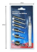 7-pack 6-kantiga koniska försänkningsborrar med 5\" automatisk centrering