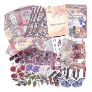 Scrapbook Material, (361 delar) Vintage Estetiskt Scrapbook Kit med Papper, Stickers, Fotoramar, A6 Anteckningsbok Blank