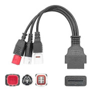 (Ny) För Honda / Yamaha 3 i 1 OBDII Hona till 3 Pin+4 Pin+6 Pin Motorcykelanslutningskabel (Röd) x Red