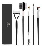 Ögonbrynsborste & Ögonfransseparator Eyelinerborste och Brynkam Fransborste, Stålkam för Mascara, Groomingborste, 5 st Ögonmakeupverktyg