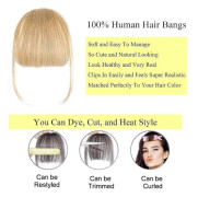 Luggs Hair Clip, 100% Real Human Hair, Thin Bangs, Clip in Air Bangs for Women, Curved Bangs