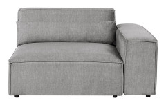 Hörnsektion Vänster Sittplats Grå Tyg 1-sits Soffmodul Modern Enkelsits
