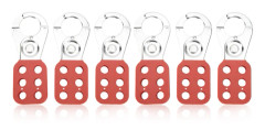 6 st/set 6-håls Lockout Tagout Säkerhetsspärr Manipuleringssäker för Industriell Kemisk Elektrisk Kraft