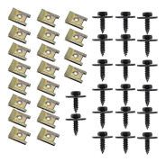 20 Par Skruv Mutter Clip Kit Plåt Mutter Clip Clip Hjulhus Kåpa Botten Med Skruvar (j260