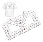 Linjal för t-shirtjusteringsverktyg, linjal för skärande kläder, trycklinjal, skärlinjal för ritning. PVC material