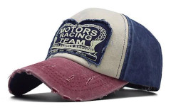 Sztxj Klassisk Baseballkeps - Röd A Bomull Vintage Tvättat Denim Pappahatt Justerbar Storlek För Män Kvinnor Unisex