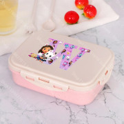 Gabby Dollhouses Flickor Tecknad Brev Lunchlådor Student Plast Bärbar Bento Box Isolerad Lunch Box Barn Födelsedag Söt present