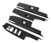 4 st Bilfönsterglas Lyftknapp Switch Cover Trim Dörr Armstödspanel för Toyota Bz4X 2022 2023 Carbon Fiber
