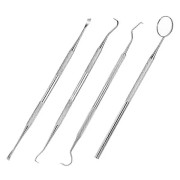 4 st Rostfria Tandläkarverktyg Kit Tandläkarval Verktyg Tänder Skrapa Set Kompatibelt med Personligt & Professionellt Bruk