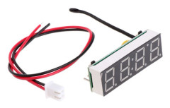 Multifunktionell digital billedd elektronisk klocka för tid Temperaturspänning 3 i 1 meter 12V 5-20V