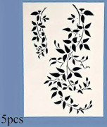5 st Stora A4 Storlek Vinblad Målningsstencil, PET-Material, Återanvändbar, Kan Kopieras och Ritas med Färg, Kritor, Självsprejfärg, Blyertspenna[YJD]