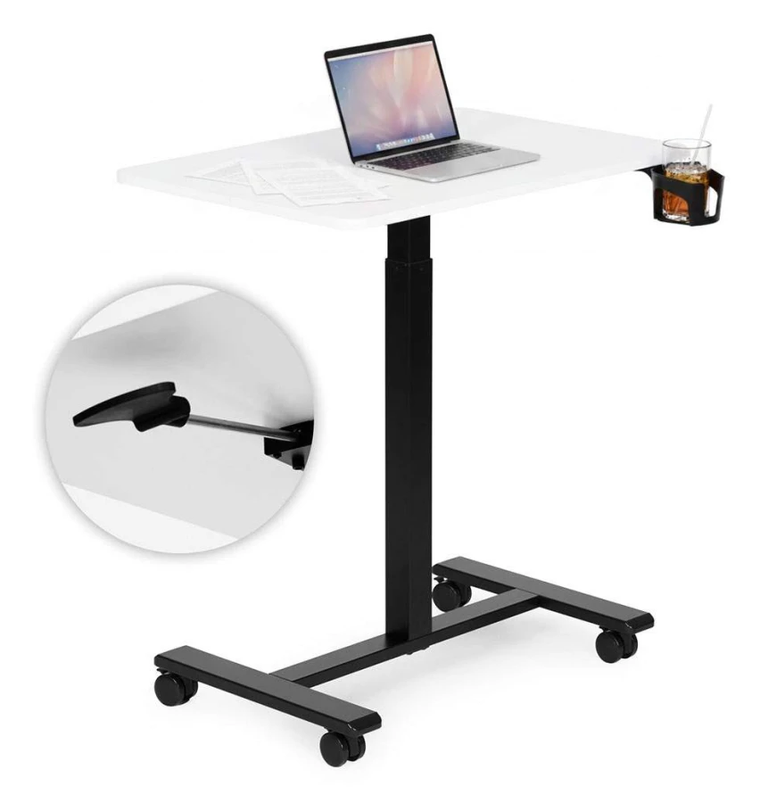 Mobilt justerbart skrivbord med pneumatisk lyft – 70x48 cm
