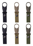 Vattenflaska Hängande Rem 6 PCS Hängande Spänne Bärbar för Camping Vandring Sport Resor Aktiviteter (Svart, Khaki, Armégrön)