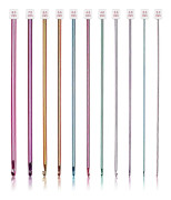 Långt Set med Virknålar, 11 Tunisiskt Virknålar, Flerfärgade Afghan Virknålar för Virkning, 2 mm (B) -8 mm (L), Stickning Virknålar (FMY)