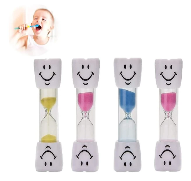 Set med 4 timglas, kökstimer, sandtimer, smileytimer, till