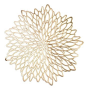 38cm Rund ihålig blomunderlägg Bordsskål Dish Pad Matta Bordstablett Festdekor-Gyllene unikt värde