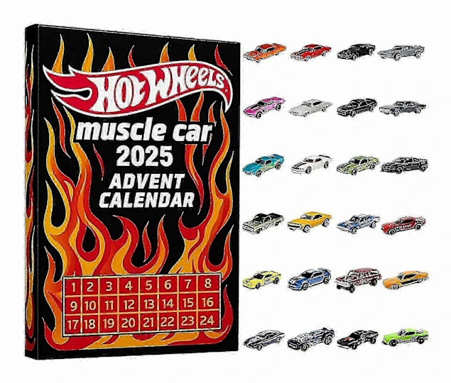 Hot Wheels Muskelbilar 2025 Adventskalender 24 Dagar av Leksaksbilar