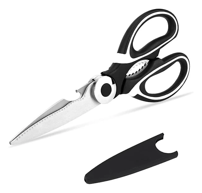 Kitchen Scissors, Sharp Multifunction Stainless Steel Scissors, Kitchen Scissors With Lid And Bottle Opener For Chicken, Poultry, Fish, Meat, Vegetabl