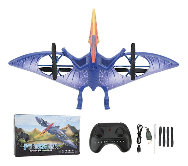 2.4GHz Quadcopter Fjärrkontroll Pterosaurie Dinosaurie Flygplan RC Drönare Leksaker för Barn från 14 År och Uppåt