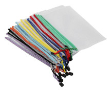 24 st Mesh Dragkedja Dokumentpåse, Plast Zip Filer Mappar, Brevstorlek/a4 Storlek, För Kontorsmaterial